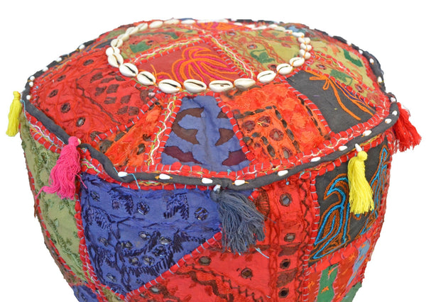 Bean Bag Cover FootStall Pouffe Recycled Fabric Large Handmade - DesignsEmporium