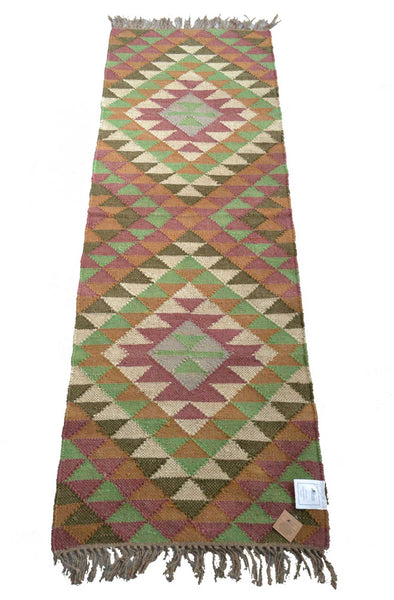 Afghan Kilim Rug Runner Jute Wool Cotton Style 2x3' 2x6' 2x9' - DesignsEmporium