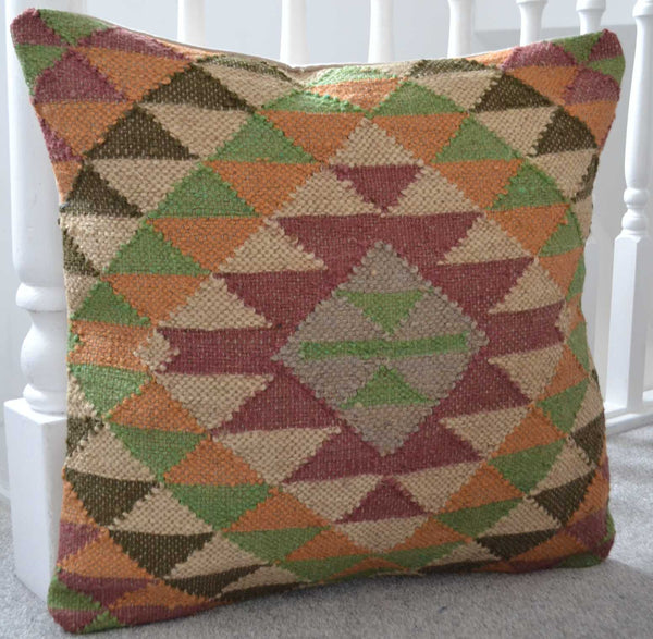 Handmade Kilim Cushion Cover Afghan Ethnic 60x60cm - DesignsEmporium
