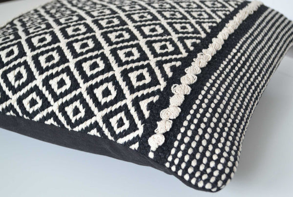 Black Diamond Bohemian Cushion Covers Cotton 45x45cm - DesignsEmporium