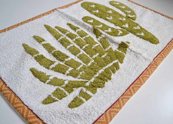 Soft Cotton Bath Mat Bathroom 50cm x 80cm Green Catus - DesignsEmporium