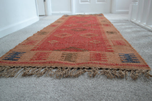 Kilim Rug Turkey Style Jute Wool Cotton 2x3' 2x6' 2x9' - DesignsEmporium