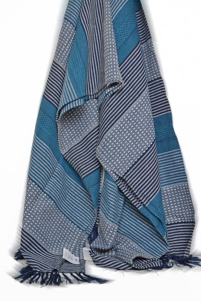 Sofa Cotton Throw Ribbed Stripe Bed Sheet Cover - DesignsEmporium