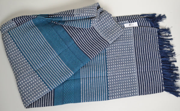 Sofa Cotton Throw Ribbed Stripe Bed Sheet Cover - DesignsEmporium