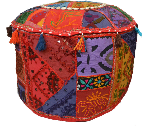Bean Bag Cover FootStall Pouffe Recycled Fabric Large Handmade - DesignsEmporium