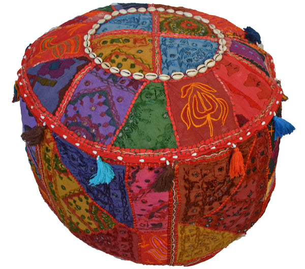 Bean Bag Cover FootStall Pouffe Recycled Fabric Large Handmade - DesignsEmporium