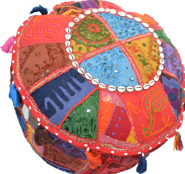 Bean Bag Cover FootStall Pouffe Recycled Fabric Large Handmade - DesignsEmporium