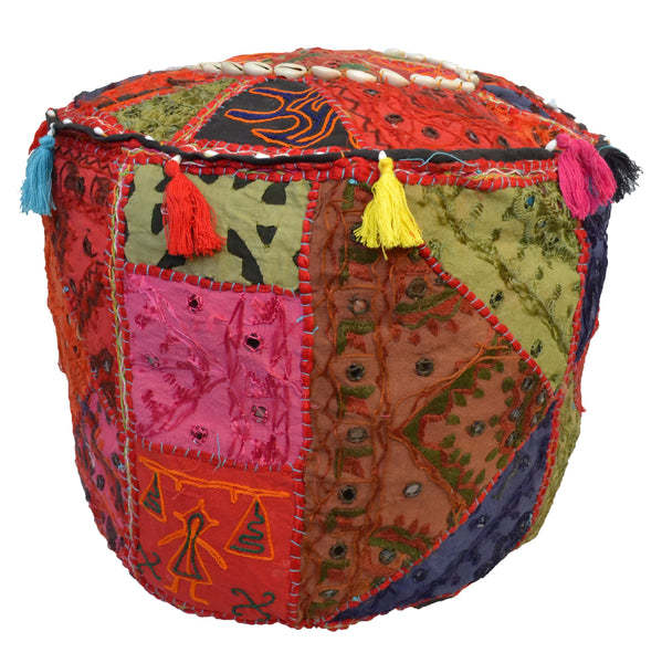 Bean Bag Cover FootStall Pouffe Recycled Fabric Large Handmade - DesignsEmporium