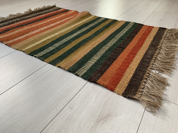 Rainbow Stripe Kilim Rug Handmade 60x90cm - DesignsEmporium