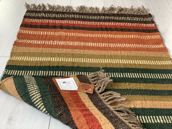 Rainbow Stripe Kilim Rug Handmade 60x90cm - DesignsEmporium