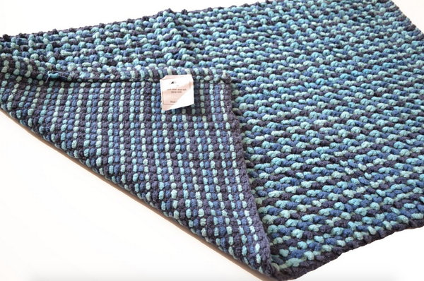 BathMat Blue Navy Aqua Fluffy Soft Bathroom Washable 50cm x 80cm - DesignsEmporium