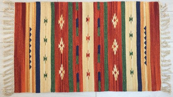 Cotton Kilim Rug Runner Diamond 2x3' 3x5' -Rug