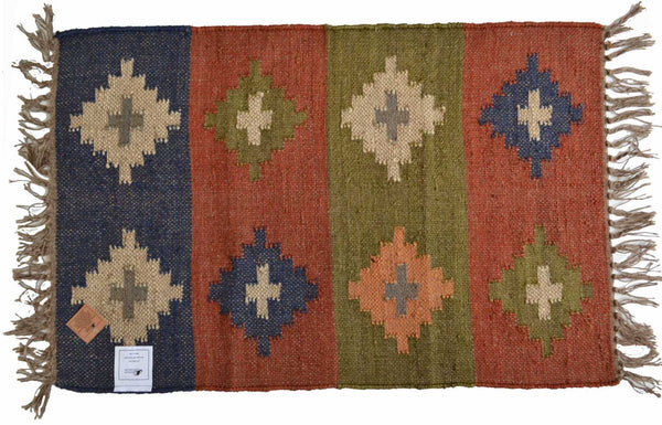 Kilim Handmade Rugs Runners Jute Wool Cotton Style SPAIN 2x3' 3x5' 2x9' - Designs Emporium