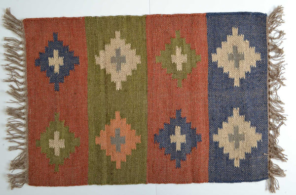 Kilim Handmade Rugs Runners Jute Wool Cotton Style SPAIN 2x3' 3x5' 2x9' - Designs Emporium