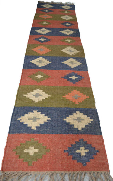 Kilim Handmade Rugs Runners Jute Wool Cotton Style SPAIN 2x3' 3x5' 2x9' - Designs Emporium