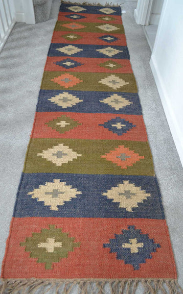 Kilim Handmade Rugs Runners Jute Wool Cotton Style SPAIN 2x3' 3x5' 2x9' - Designs Emporium