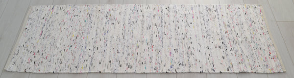 White Rug Chindi Rag Handmade Recycled Cotton - DesignsEmporium