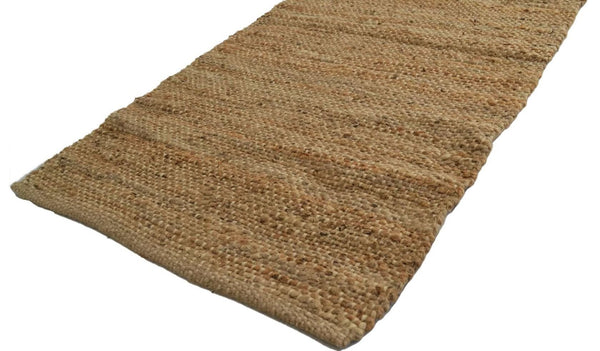 Natural Jute Rug Runner Handmade Knotted Dhurrie -Rug