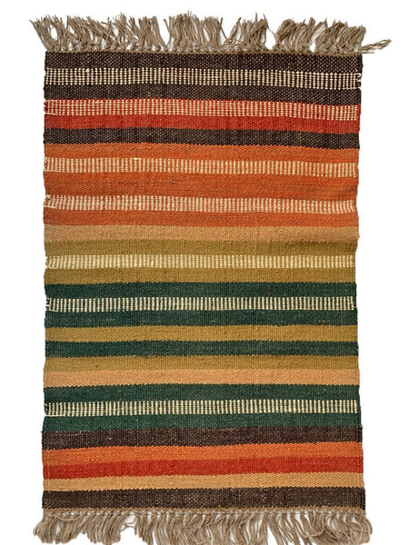 Rainbow Stripe Kilim Rug Handmade 60x90cm - DesignsEmporium