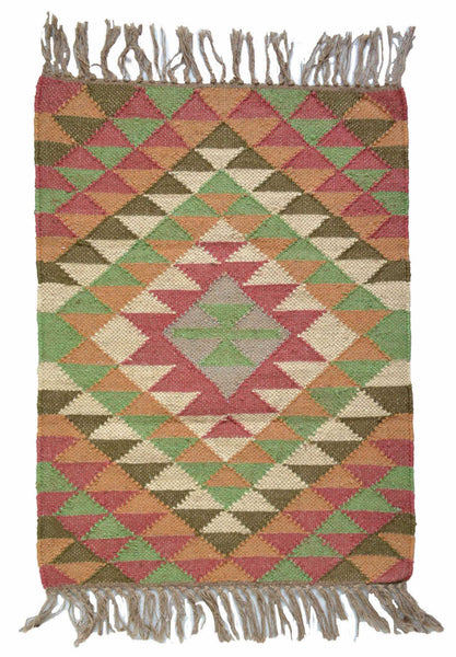 Afghan Kilim Rug Runner Jute Wool Cotton Style 2x3' 2x6' 2x9' - DesignsEmporium