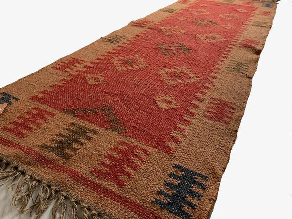 Kilim Rug Turkey Style Jute Wool Cotton 2x3' 2x6' 2x9' - DesignsEmporium