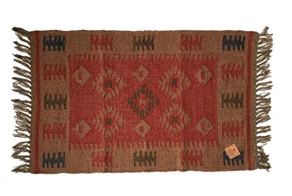 Kilim Rug Turkey Style Jute Wool Cotton 2x3' 2x6' 2x9' - DesignsEmporium