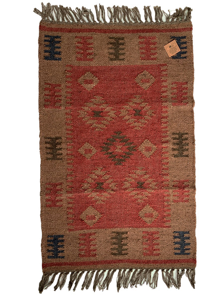 Kilim Rug Turkey Style Jute Wool Cotton 2x3' 2x6' 2x9' - DesignsEmporium
