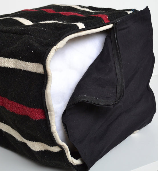 Bean bag Cover Wool Kilim Pouffe 40cm 16" Cube Turkish Ottoman - DesignsEmporium