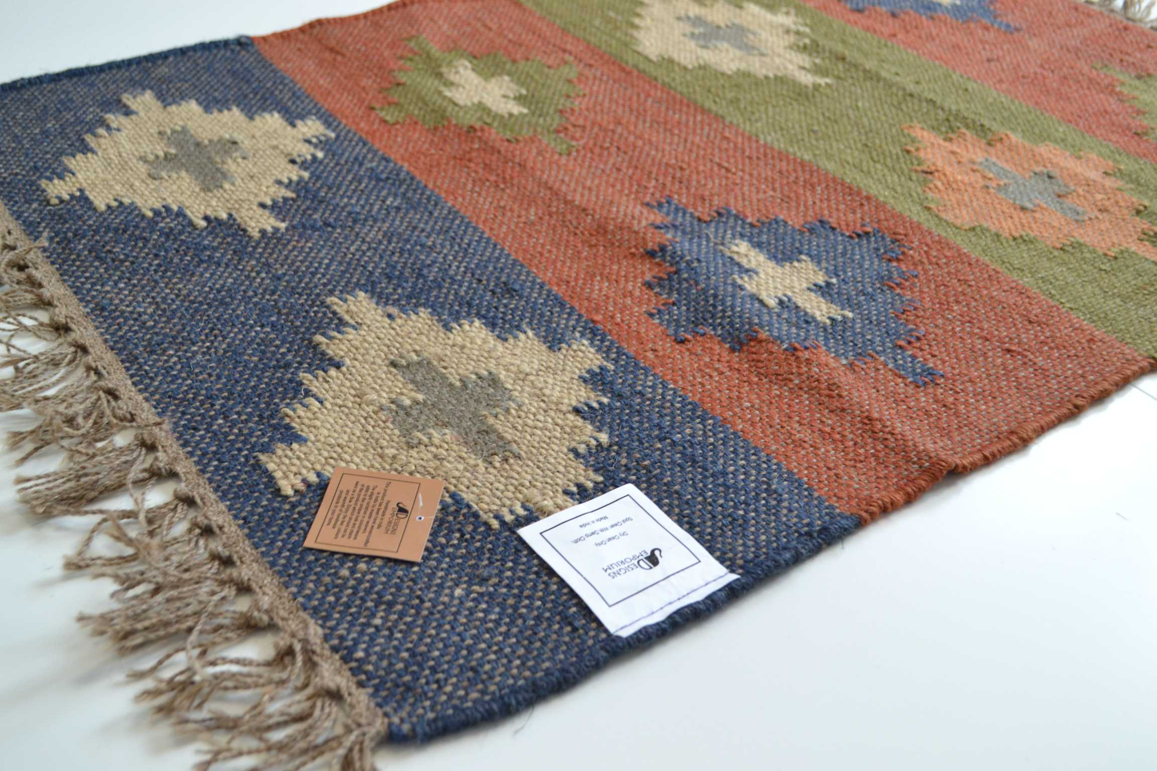 Handmade Wool Jute Kilim Rug, Handwoven Wool Jute Rug, Kilim Jute