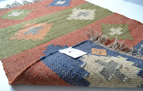 Kilim Handmade Rugs Runners Jute Wool Cotton Style SPAIN 2x3' 3x5' 2x9' - Designs Emporium